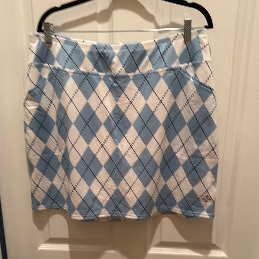 Jofit Blue and White Argyle Women's Skirt